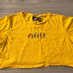 Mickey mustard color crop top